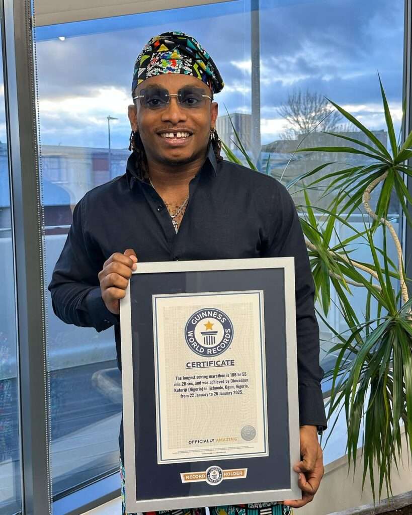 Oluwaseun Kuforiji sews his way into the Guinness World Records