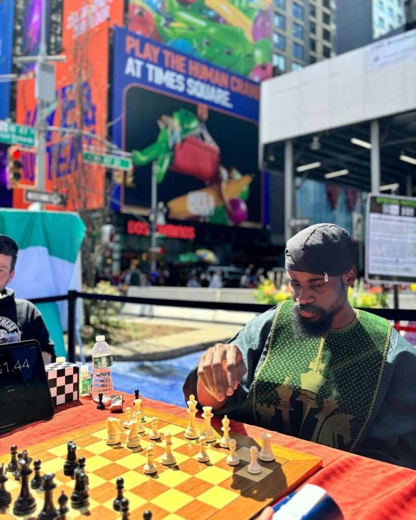 Tunde Onakoya played chess for 64 hours straight in New York, breaks world record - all for Nigeria’s homeless kids