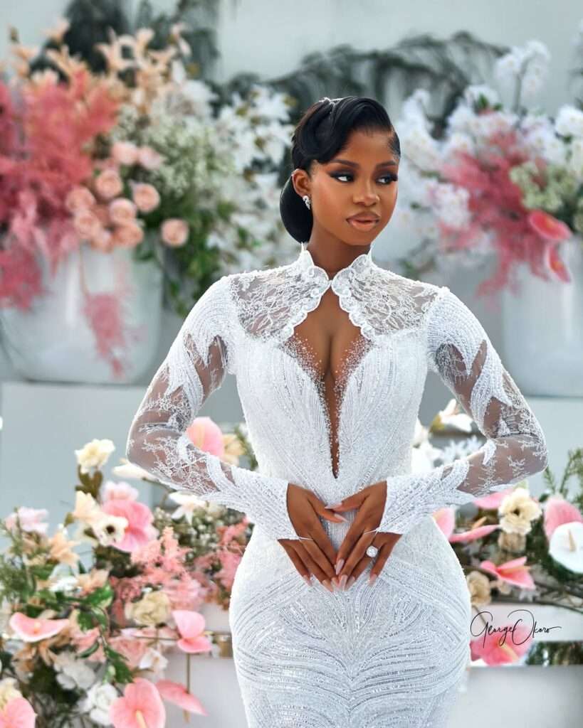 Priscilla Ojo’s Wedding Dress Is a Masterpiece of Timeless Bridal Elegance